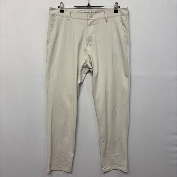 Rhone Men Performance Commuter Classic Chino Pants Size 34 Beige SP23 D036 -29 - Picture 1 of 16